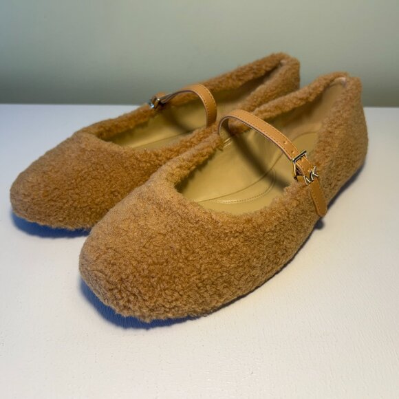 Michael Kors Women's Mara Faux Shearling Ballet Flat - Picture 1 of 12